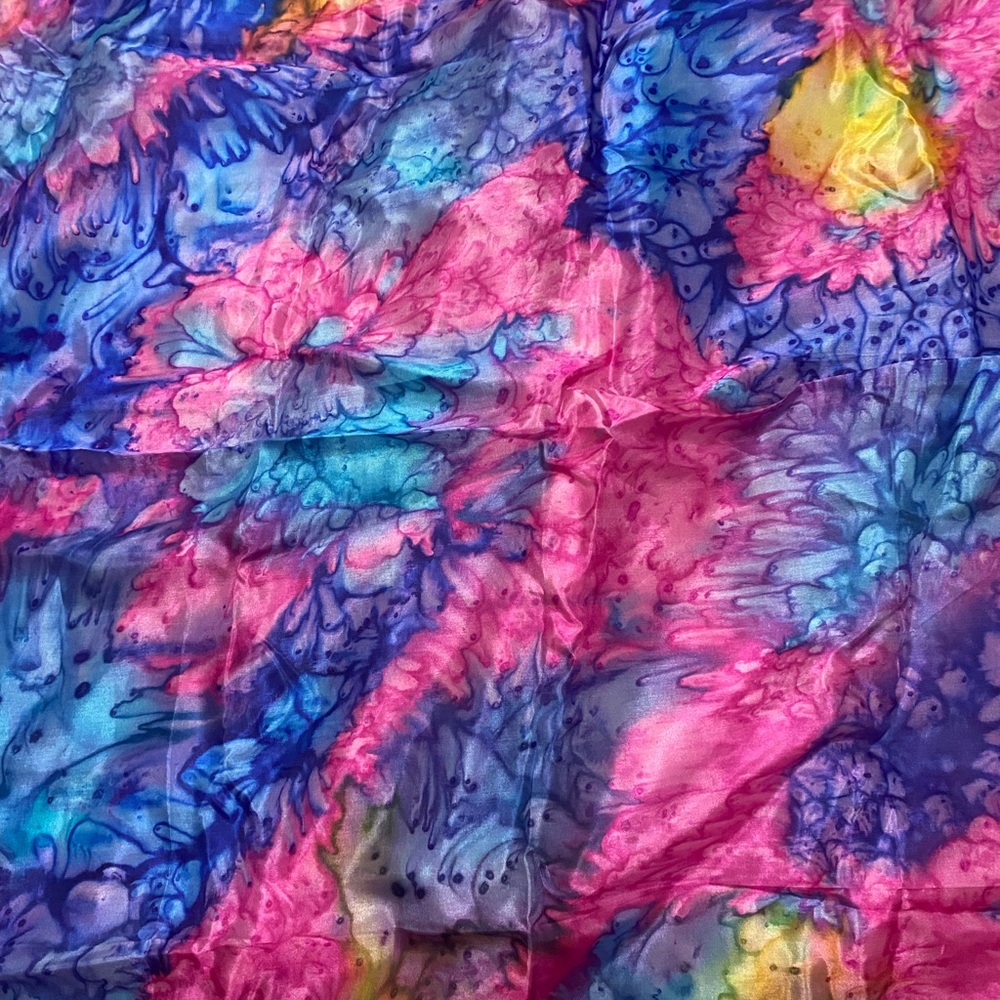 100% hand rolled silk scarf with matching